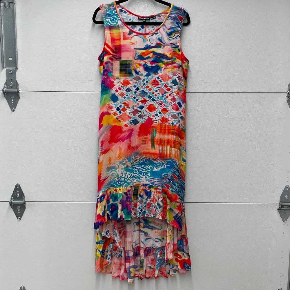 Tolani Multicolor Abstract High Low Dress